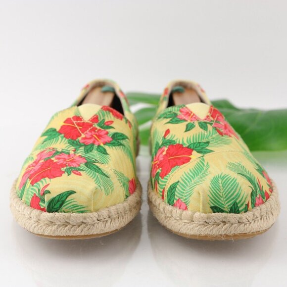 Toms Women's Alpargata Classic Shoe Size 10 Floral Yellow Red Green Flat Slip On - Picture 4 of 13